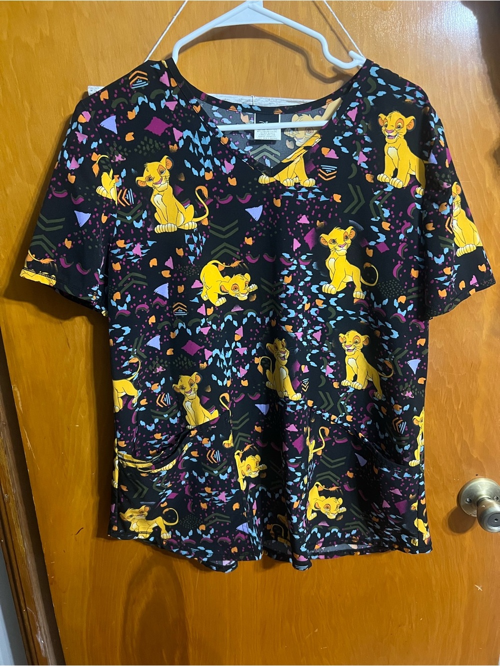 Disney Black Simba Scrub Top